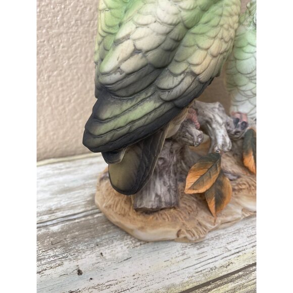 1970s Andrea by Sadek Green Cockatoos – Hand Painted Porcelain Pair - No Box - Picture 11 of 15